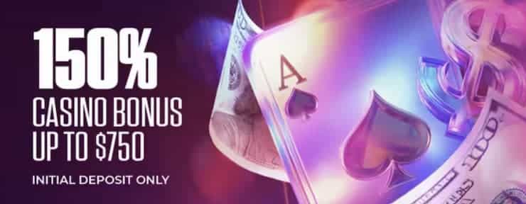 A snapshot of MyBookie welcome bonus for casino players.