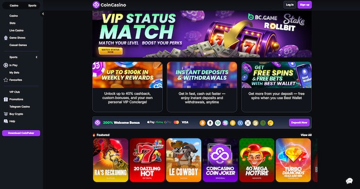 Coin Casino is our number 1 rated top payout casino in NZ