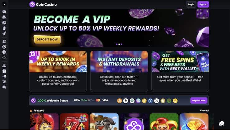 A look at CoinCasino and its generous welcome bonus.