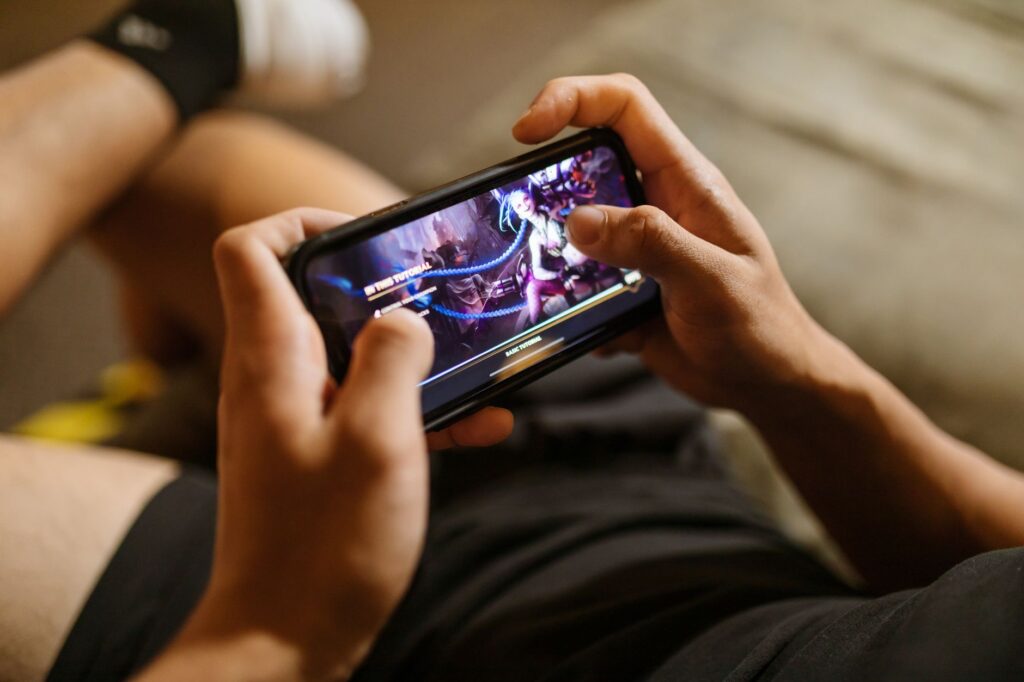 Person viewing a sports betting app on a smartphone