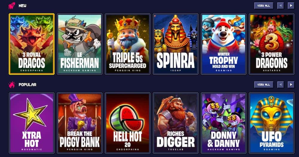 Slots (features, volatility, RTP)