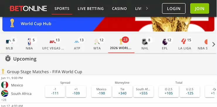 betonline prop bets world cup 2026