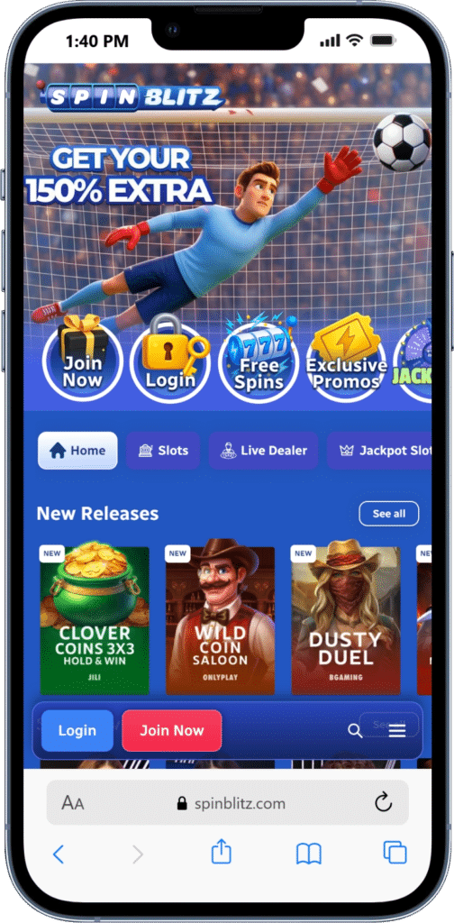 SpinBlitz - the best Bitcoin sweepstakes casino for jackpots